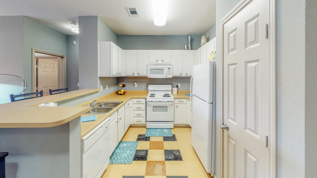 Apartment kitchen with appliances